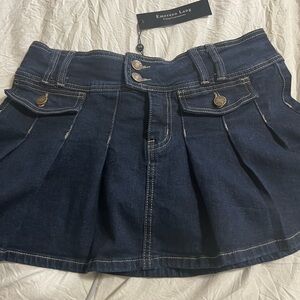 Emerson Lang Women's Denim Mini Skirt - Dark Blue